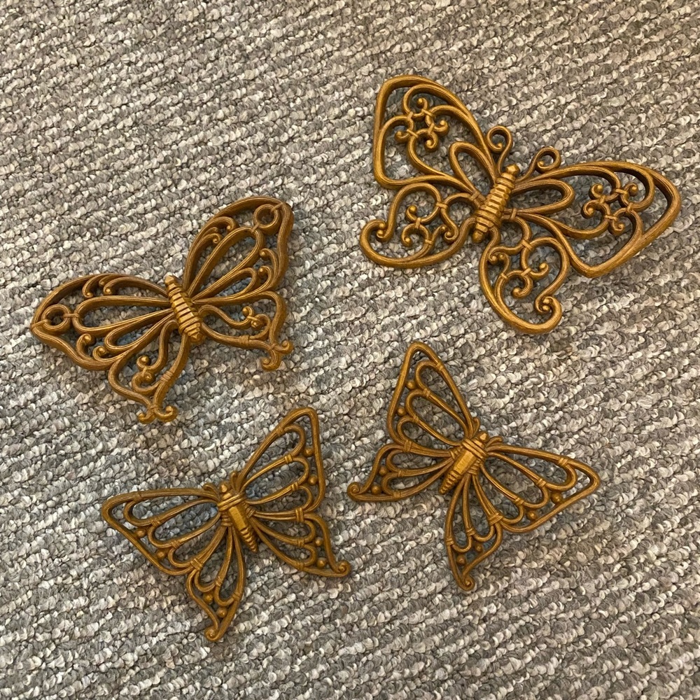 Vintage Homco Plastic Butterfly Wall Hangings